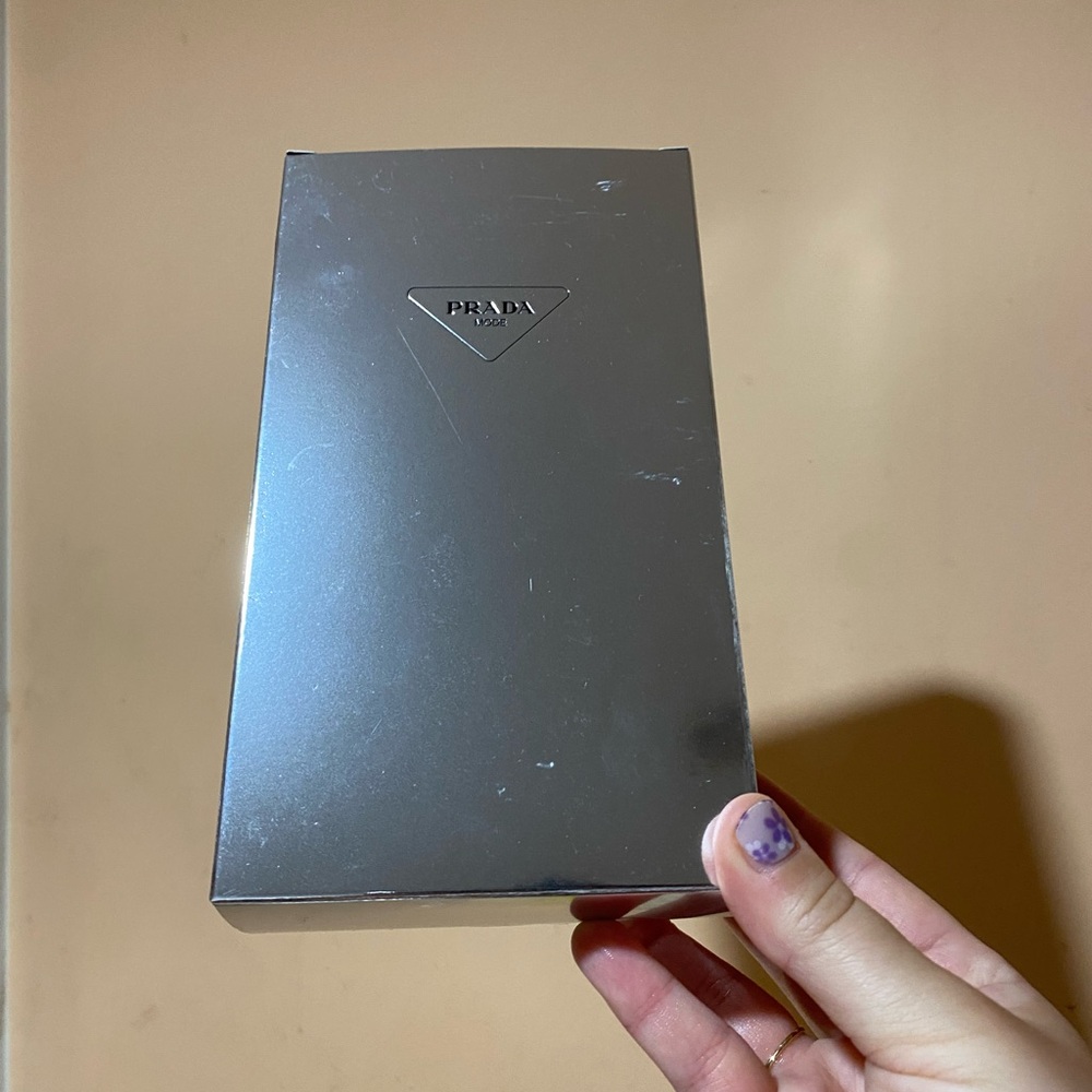 Prada BLIND BOX Metallic Silver Logo Box
